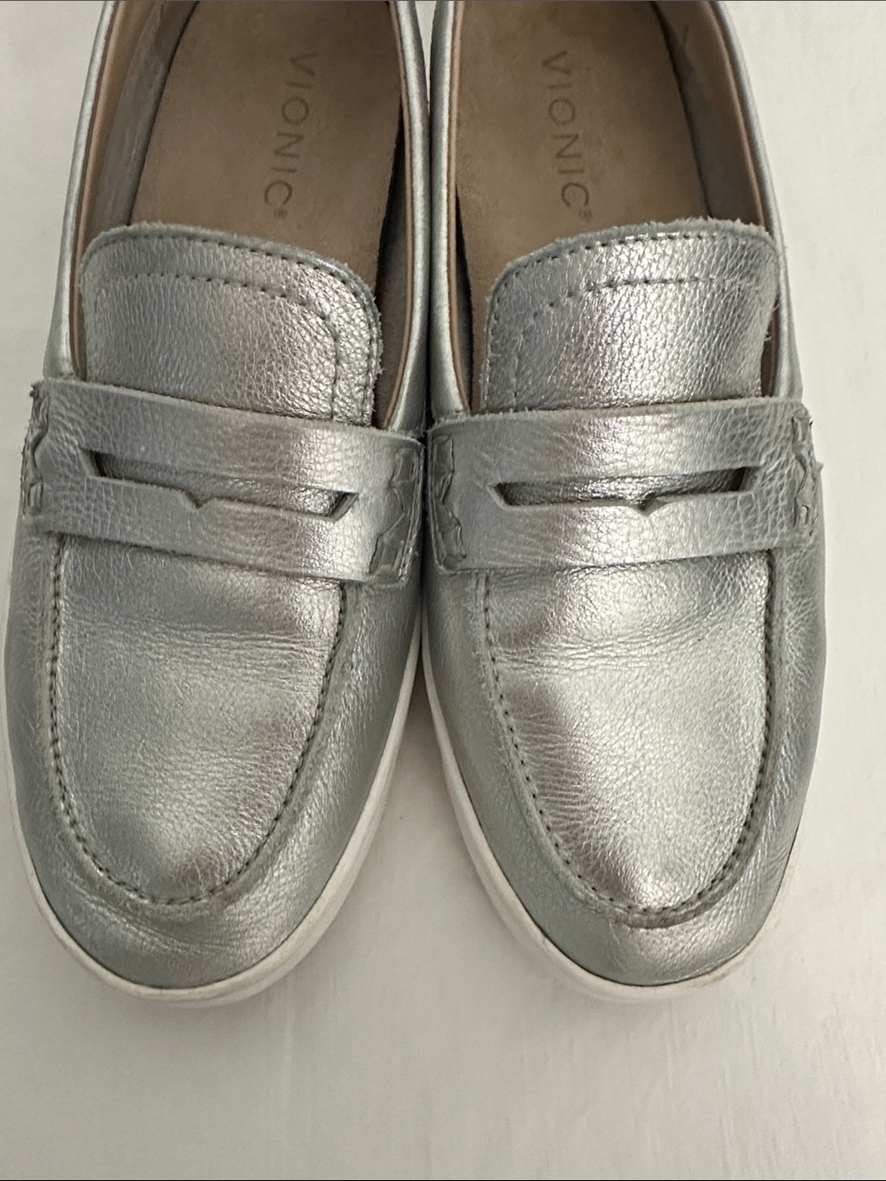 Vionic Silver Metallic Penny Loafers - Picture 5 of 7